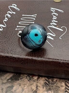 Handmade Vintage Cabochon Statement Ring Stainless Steel Adjustable
